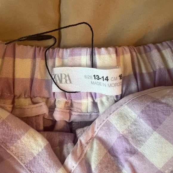 Zara Lavender Checkered Mini Skirt - Picture 3 of 5